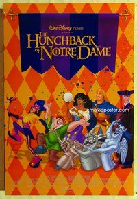 8r225 HUNCHBACK OF NOTRE DAME int'l DS 1sh '96 Walt Disney cartoon, cool checkerboard art!