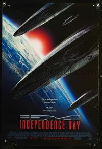 8r235 INDEPENDENCE DAY DS advance style B 1sh '96 great sci-fi image of many alien ships!