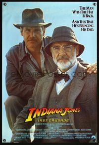 8r239 INDIANA JONES & THE LAST CRUSADE int'l 1sh '89 close-up of Harrison Ford & Sean Connery!