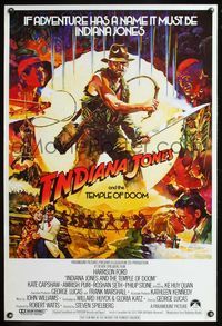 8r242 INDIANA JONES & THE TEMPLE OF DOOM Eng 1sh '84 art of Harrison Ford by Mike Vaughn!