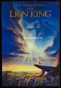 8r283 LION KING DS 1sh '94 classic Walt Disney Africa jungle cartoon!