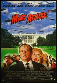 8r304 MARS ATTACKS! 1sh '96 directed by Tim Burton, great image of many alien brains!