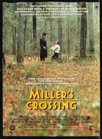 8r317 MILLER'S CROSSING video 1sh '89 Coen Brothers, Gabriel Byrne, John Turturro!