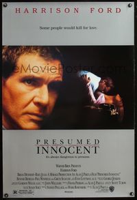 8r377 PRESUMED INNOCENT 1sh '90 Harrison Ford, Brian Dennehy, some people would kill for love!