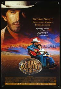 8r385 PURE COUNTRY 1sh '92 George Strait, Lesley Ann Warren, country music!
