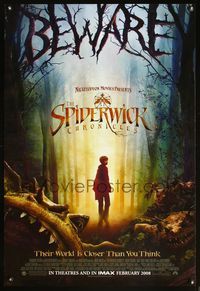 8r453 SPIDERWICK CHRONICLES DS advance 1sh '08 Freddie Highmore, creepy fantasy monsters!