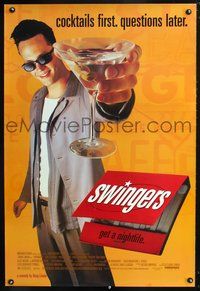 8r478 SWINGERS 1sh '96 partying Vince Vaughn with giant martini, directed by Doug Liman!