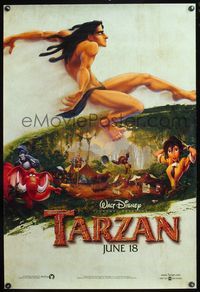 8r487 TARZAN DS advance 1sh '99 cool Walt Disney jungle cartoon, from Edgar Rice Burroughs story!