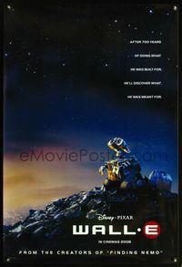 8r527 WALL-E advance DS 1sh '08 Walt Disney, Pixar CG, robots, Best Animated Film!