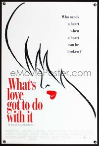 8r535 WHAT'S LOVE GOT TO DO WITH IT DS int'l 1sh '93 cool silhouette artwork of Tina Turner!