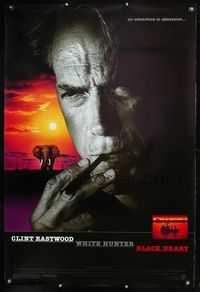 8r538 WHITE HUNTER, BLACK HEART 1sh '90 super close up of Clint Eastwood as director John Huston!