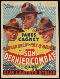 8s488 FIGHTING 69th Belgian '40s art of WWI soldiers James Cagney, Pat O'Brien & George Brent!
