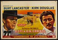 8s499 GUNFIGHT AT THE O.K. CORRAL Belgian '57 art of cowboys Burt Lancaster & Kirk Douglas!