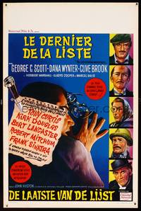 8s527 LIST OF ADRIAN MESSENGER Belgian '63 John Huston, art of 5 heavily disguised great stars!