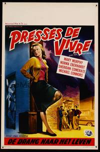 8s529 LIVE FAST DIE YOUNG Belgian '58 art of bad girl Mary Murphy on street corner!
