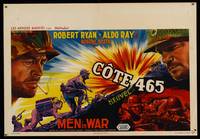 8s542 MEN IN WAR Belgian '57 cool different art of Robert Ryan & Aldo Ray fighting in Korea!