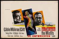 8s544 MISFITS Belgian '61 Clark Gable, great art of sexy Marilyn Monroe, Montgomery Clift!