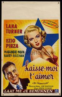 8s549 MR. IMPERIUM Belgian '51 different art of super sexy Lana Turner & singer Ezio Pinza!
