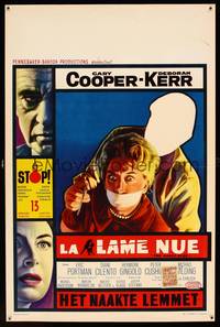 8s550 NAKED EDGE Belgian '61 cool art of Gary Cooper & terrified Deborah Kerr!