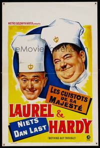8s554 NOTHING BUT TROUBLE Belgian R60s different art of chefs Stan Laurel & Oliver Hardy!