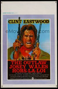 8s559 OUTLAW JOSEY WALES Belgian '76 Clint Eastwood is an army of one, cool double-fisted artwork!