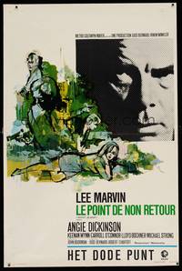 8s564 POINT BLANK Belgian '67 really cool different art of Lee Marvin & Angie Dickinson!