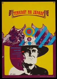 8s066 ONCE UPON A TIME IN THE WEST Czech 11x16 '68 Sergio Leone, cool art by Vajec!