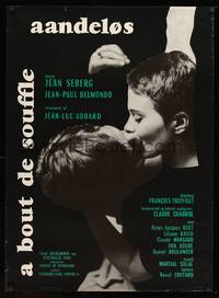 8s021 BREATHLESS Danish '60 Jean-Luc Godard's A Bout de Souffle, Jean Seberg, Jean-Paul Belmondo!