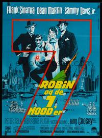 8s036 ROBIN & THE 7 HOODS Danish '65 Wenzel art of Frank Sinatra, Dean Martin, Sammy Davis Jr.!