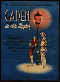 8s038 SCARLET STREET Danish '48 Fritz Lang film noir, cool street lamp artwork by Yunovalg!