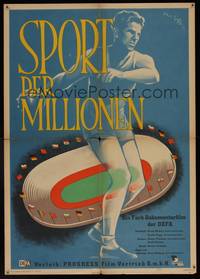 8s117 SPORT DER MILLIONEN East German '51 Olympic documentary, cool sports art!