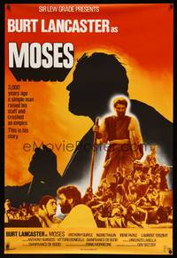 8s138 MOSES English 1sh '76 religious Burt Lancaster, a simple man crushed an empire!