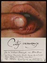 8s438 IMMORAL TALES French 23x31 R70s Contes Immoraux, completely different c/u of finger over lips