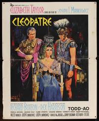 8s361 CLEOPATRA French 18x22 '64 Elizabeth Taylor, Richard Burton, Rex Harrison, Terpning art!