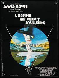 8s401 MAN WHO FELL TO EARTH French 16x21 '76 Nicolas Roeg, cool art of David Bowie by Fair!