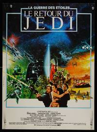 8s410 RETURN OF THE JEDI French 15x21 '83 George Lucas classic, different Jouin sci-fi artwork!
