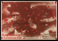8s646 BUTCH CASSIDY & THE SUNDANCE KID Polish 27x38 '83 cool art of Newman & Robert Redford!