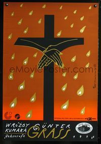 8s647 CALL OF THE TOAD Polish 26x38 '96 Roman Kalarus art of shaking hands on cross!