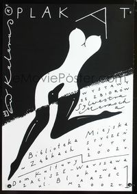 8s700 KALARUS PLAKAT Polish 27x38 '02 Roman Kalarus abstract art of nude woman!