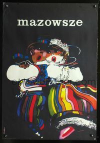 8s712 MAZOWSZE Polish 26x38 '78 cool Waldemar Swierzy art of dancers!