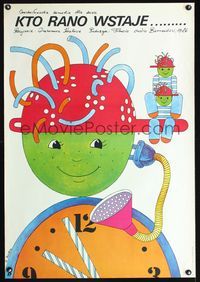 8s775 VYHRAVAT POTICHU Polish 26x38 '86 colorful Procka art of boy with collander on his head!