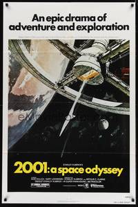8t010 2001: A SPACE ODYSSEY 1sh R80 Stanley Kubrick, art of space wheel by Bob McCall!