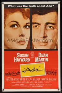 8t019 ADA 1sh '61 Susan Hayward & Dean Martin portraits, what was the truth?