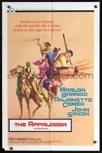 8t045 APPALOOSA 1sh '66 Marlon Brando rode the lustful & lawless to live on the edge of violence!