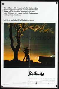 8t059 BADLANDS 1sh '74 Terrence Malick's cult classic, Martin Sheen & Sissy Spacek!
