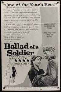 8t060 BALLAD OF A SOLDIER 1sh '61 Russian award winner, Ballada o Soldate!