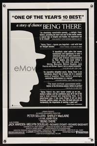 8t077 BEING THERE reviews 1sh '80 Peter Sellers, Shirley MacLaine, directed by Hal Ashby!