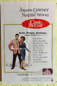 8t159 CASH MCCALL 1sh '60 James Garner, Natalie Wood, big bright romantic delight!