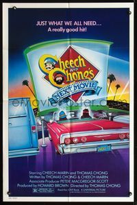8t165 CHEECH & CHONG'S NEXT MOVIE 1sh '80 Tommy Chong, Cheech Marin, cool drive-in drug art!