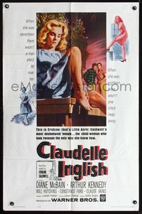 8t173 CLAUDELLE INGLISH 1sh '61 misbehavin' child woman Diane McBain, from Erskine Caldwell novel!